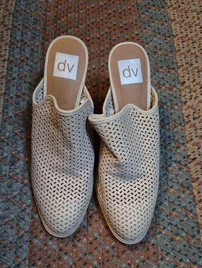 DV by Dolce Vita Cream Perforated Slip-On Mules